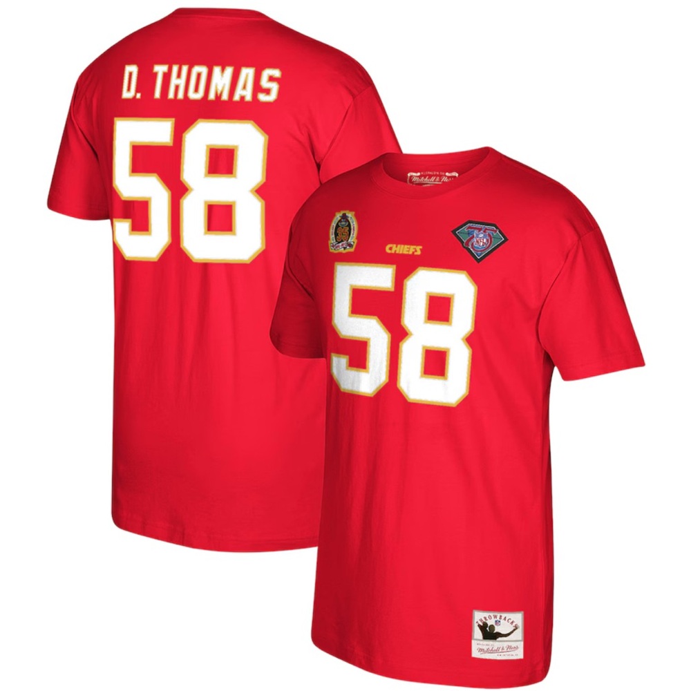 Men's Mitchell & Ness Derrick Thomas Red Kansas City Chiefs T-Shirt, Size Large